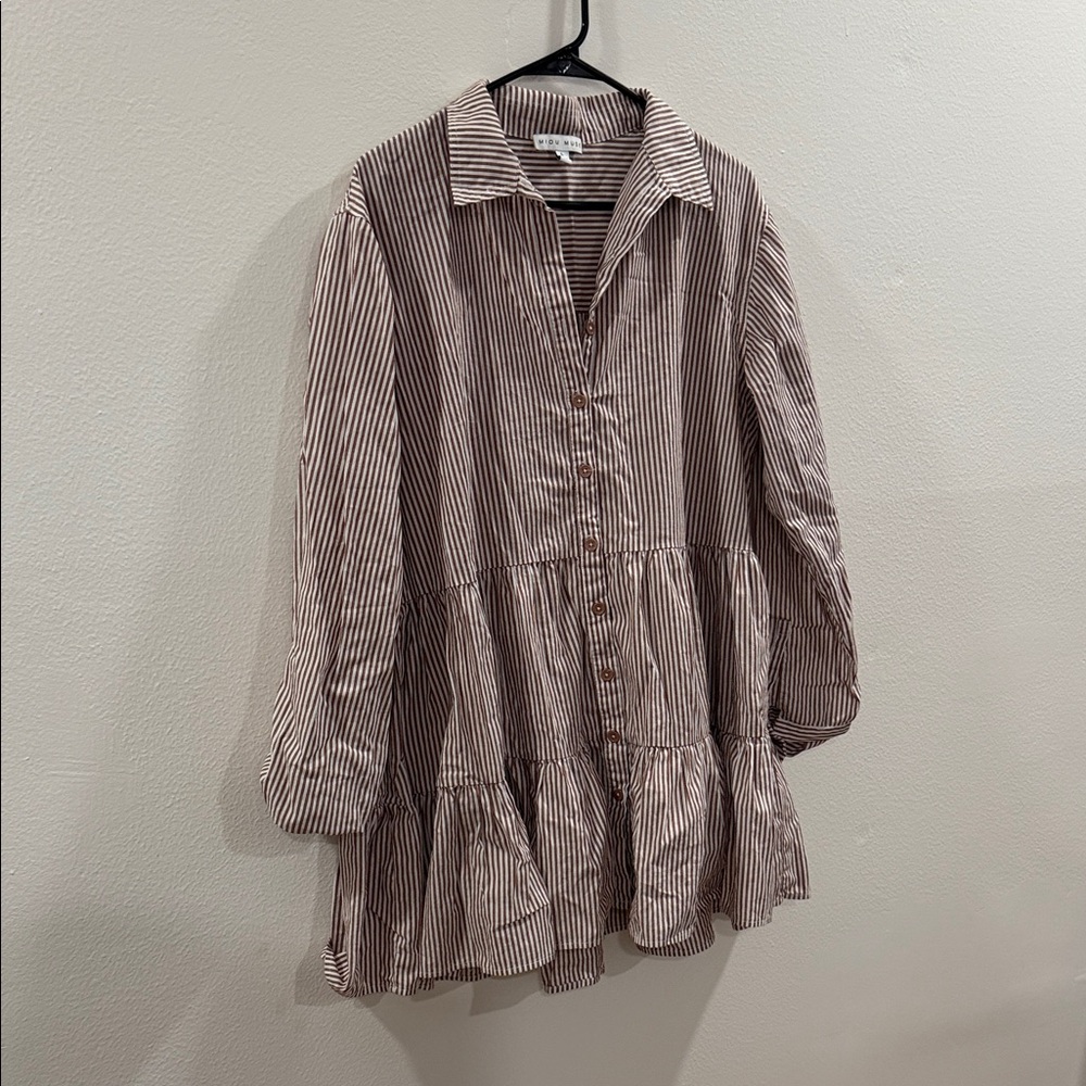 Striped Button-Down Women's Top